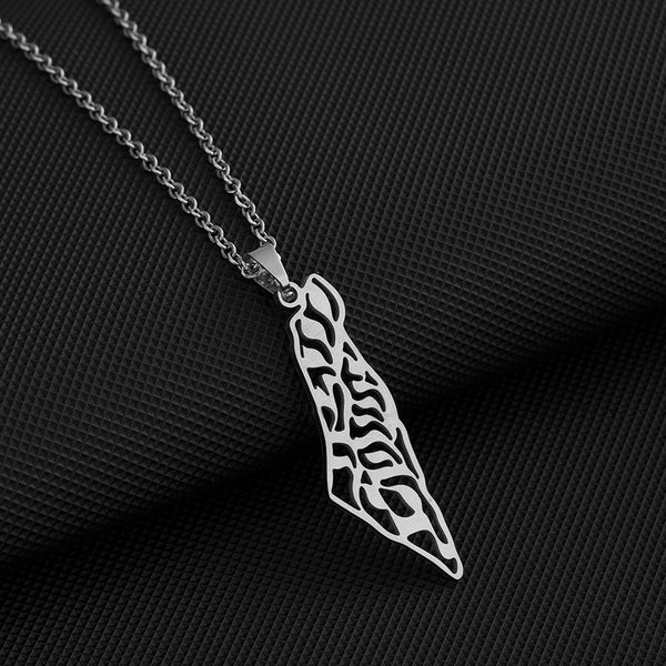 Israel And Palestine Map Necklace