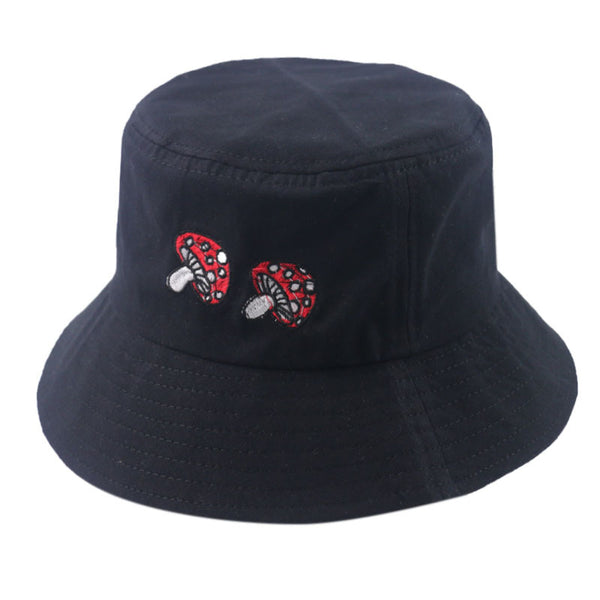 Mushroom Embroidery Sun Protection Fisherman Hat