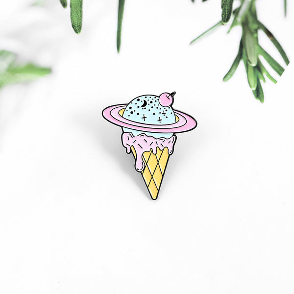 Planet Ice Cream Cone Pin