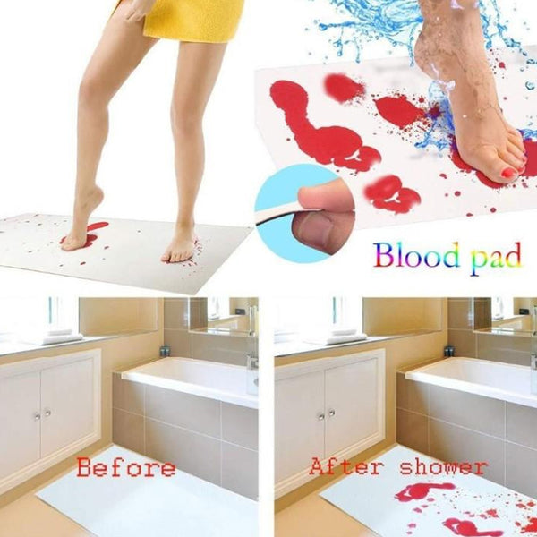 Felpudo de calidad que cambia de color, novedad en sangre, alfombrilla para baño