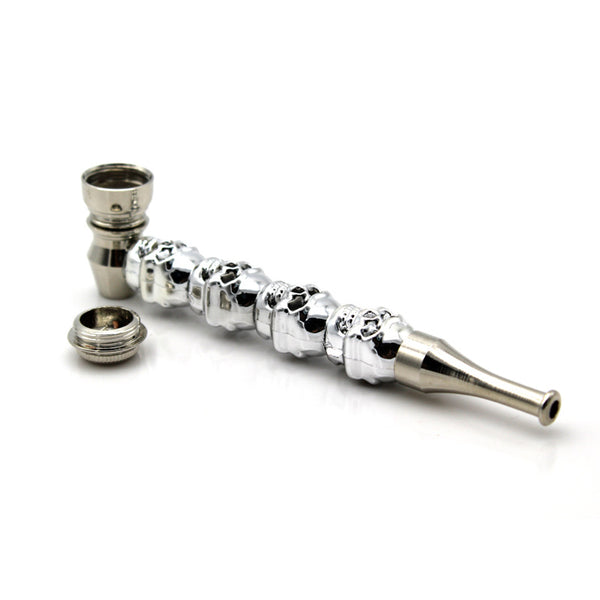 Row of Skulls Peace Pipe  Item / Model: Four ghost heads Material / Material: Zinc alloy Weight: 45g Size: Length 13mm * 3.5mm