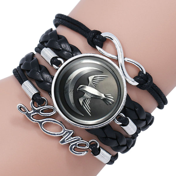 Game Of Throne Kingdom Emblem Bracelet House Stark Wolf Head WINTER COMING Wrap Bracelet