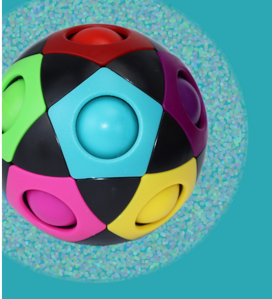 Anxiety and Stress Fidget Decompression Soccer Rainbow Ball Magic Cube 12-hole Intellectual Toys Magic Decompression Ball
