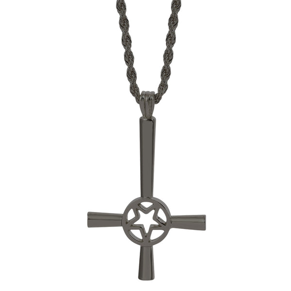 Satanic Cross Pentagram Pendant Necklace