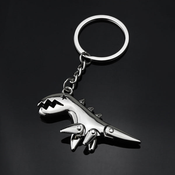 Metal dinosaur keychain