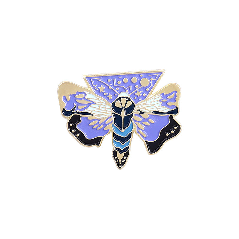 Glow in the Dark Moth Pin Painted Badge