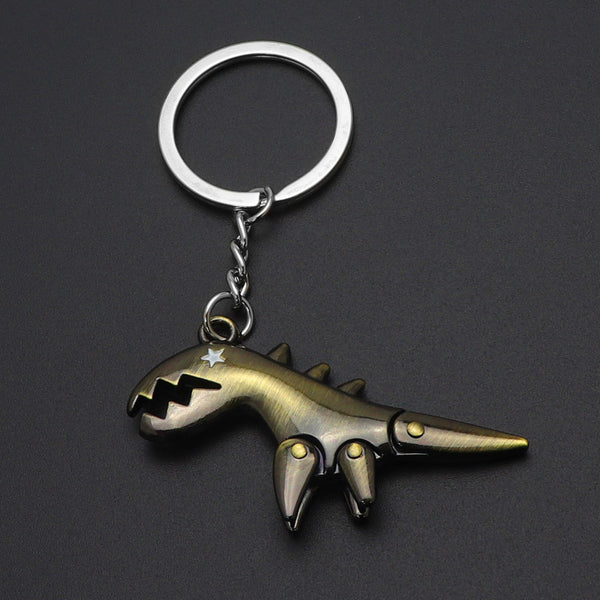 Metal dinosaur keychain