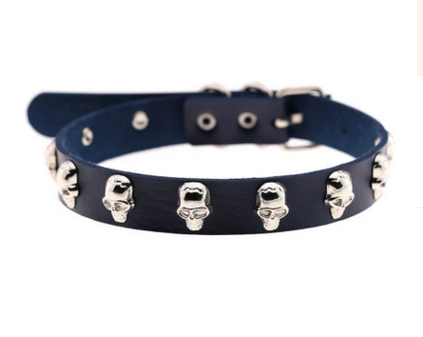 dark blue Skull Riveted Choker