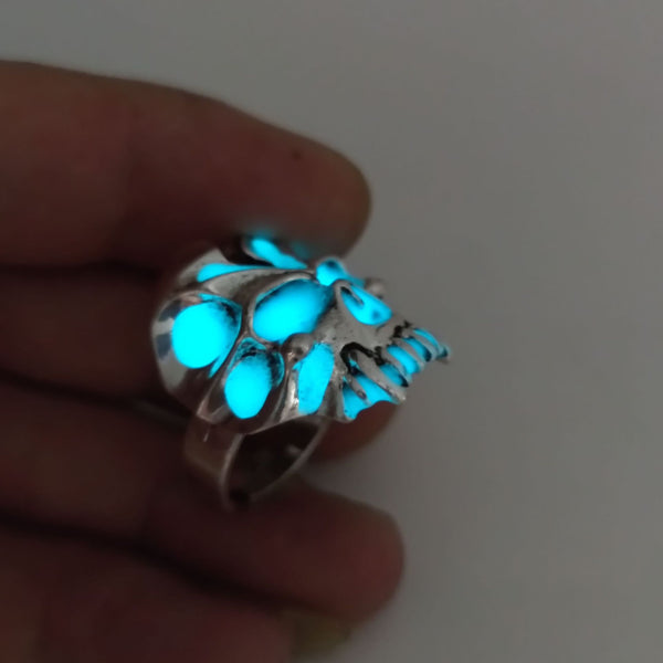 This Glow in the Dark ring is crafted from high-grade Alloy material with a Ghost Head design, perfect for adding a bit of style to any outfit. The luminous ring is designed to absorb and store light, providing up to 8 hours of continuous illumination. A perfect accessory for those wanting to make a statement.