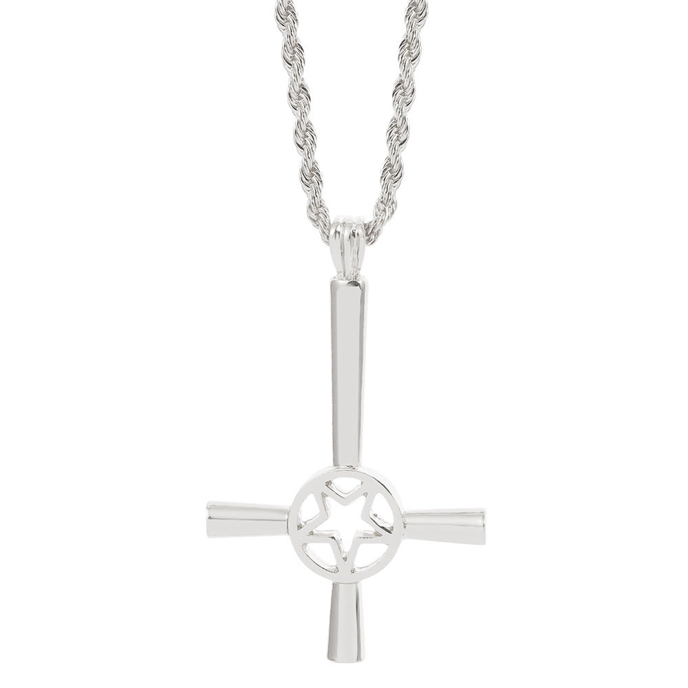 Satanic Cross Pentagram Pendant Necklace