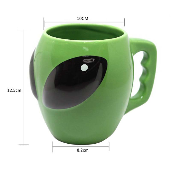 Spaced Out Green Alien Head Coffee Mug