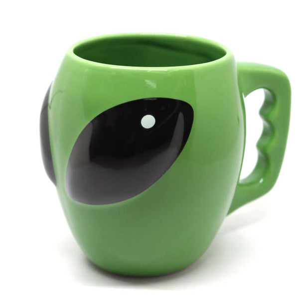 Spaced Out Green Alien Head Coffee Mug