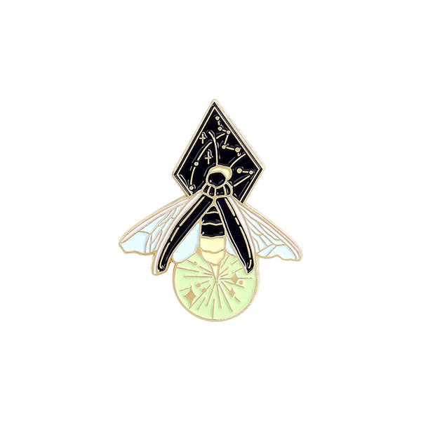 Glow in the Dark Moth Pin Painted Badge