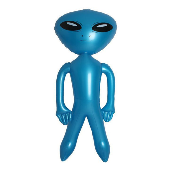 This inflatable alien toy features key alien detailing, easy to inflate technology, and durable construction. With up to 20% larger size than competing brands, and enhanced detail, kids' imaginations will be out of this world. The sturdy construction means your alien visitor can last for hours of imaginative play. turquoise 