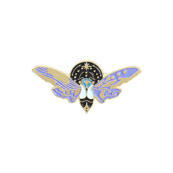 Glow in the Dark Moth Pin Painted Badge