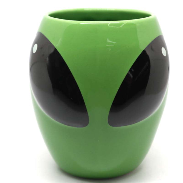 Spaced Out Green Alien Head Coffee Mug