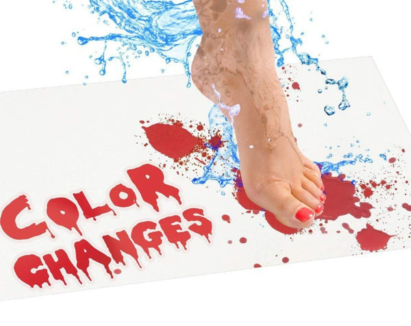 Felpudo de calidad que cambia de color, novedad en sangre, alfombrilla para baño