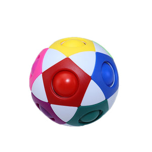 Anxiety and Stress Fidget Decompression Soccer Rainbow Ball Magic Cube 12-hole Intellectual Toys Magic Decompression Ball
