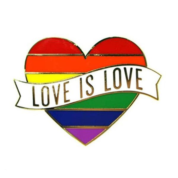 LGBT Love Is Love Awareness Rainbow Heart Brooch Pin Badge Material: Enamel Zinc Alloy  Brooch Type: Pin    Color: Colorful  Shape: Heart  Weight: About 4 G        Gender: Women Men  Package : Pin x1