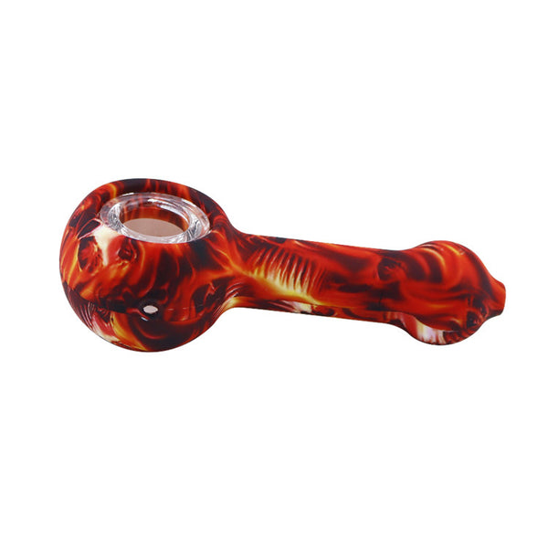 Tie Dye Silicone Hand Pipe w/ Glass Bowl Insert